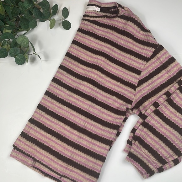 Lush > Pink Waffle Striped Sweater Small - Picture 2 of 9